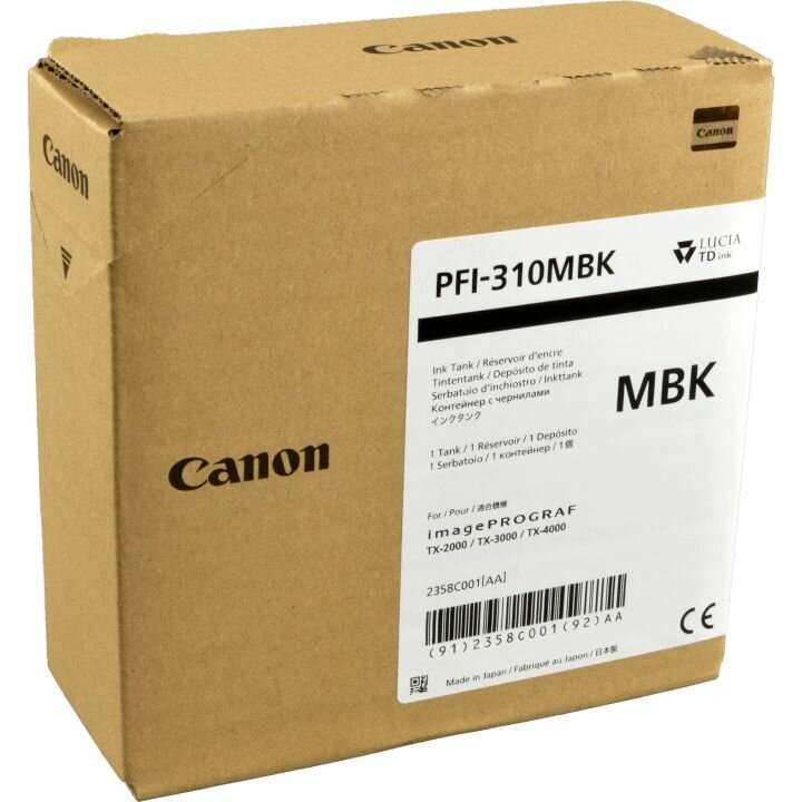 Картридж CANON PFI-310 MBK черный матовый [2358c001] - фото №5