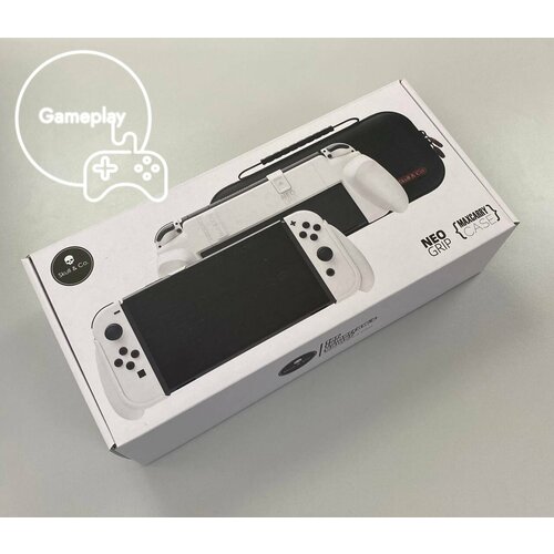 Грип + Чехол Skull&CO. NEO GRIP Maxcarry CASE White для Nintendo Switch V2 / OLED (New)
