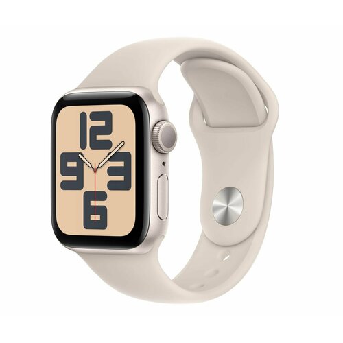 Apple Watch SE 2023 44mm Starlight Aluminum Case with Starlight Sport Band GPS размер ML 3500000₽