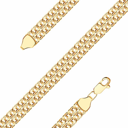 Браслет Diamant online Бисмарк, красное золото, 585 проба, длина 23 см.