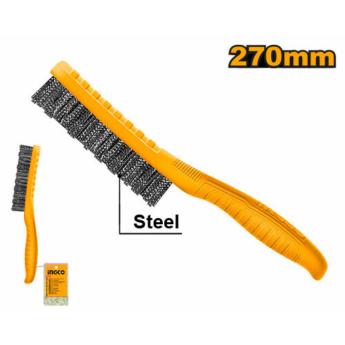 Щетка проволочная 5-ТИ рядн 270ММ пласт РУЧ INGCO