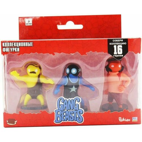 Набор фигурок Gang Beasts Жёлтый герой с усами 3 шт арт GB2021-B 734₽