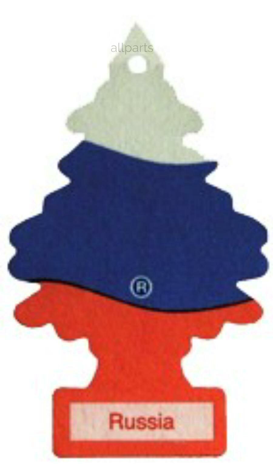 LITTLE TREES U1P 19974 RUSS Ароматизатор подвесной бумажный Елочка  Российский флаг Car Freshner U1P 19974 RUSS