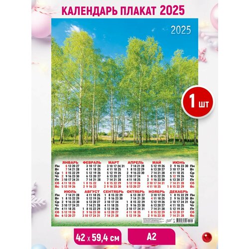 Настенный календарь плакат листовой 2025, А2 59,4*42