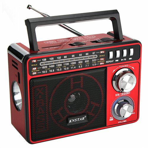 Радиоприемник KN-1030BT для пожилых людей с Bluetooth-плеером красный 1719₽
