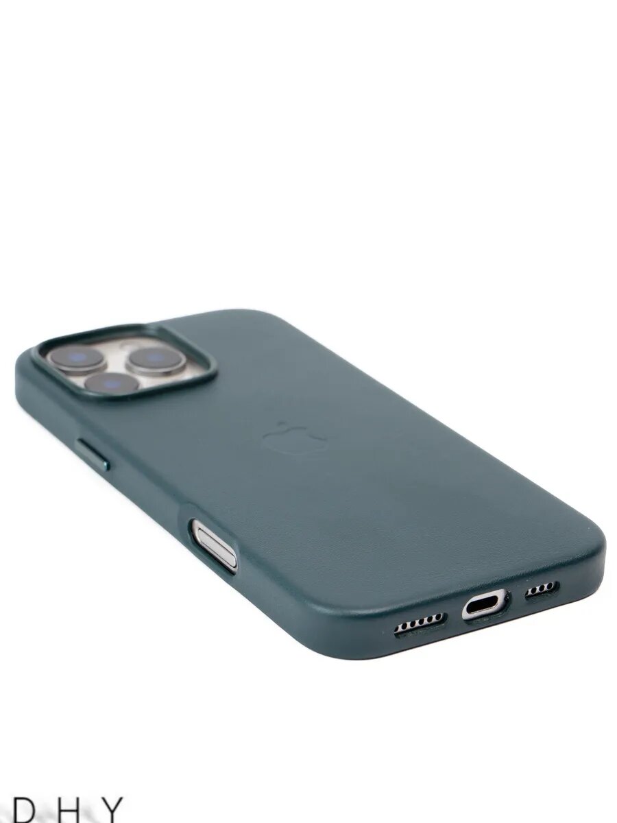 Чехол Dhy Leather Case, для iPhone 16 PRO Max, кожаный, с MagSafe — фото 1