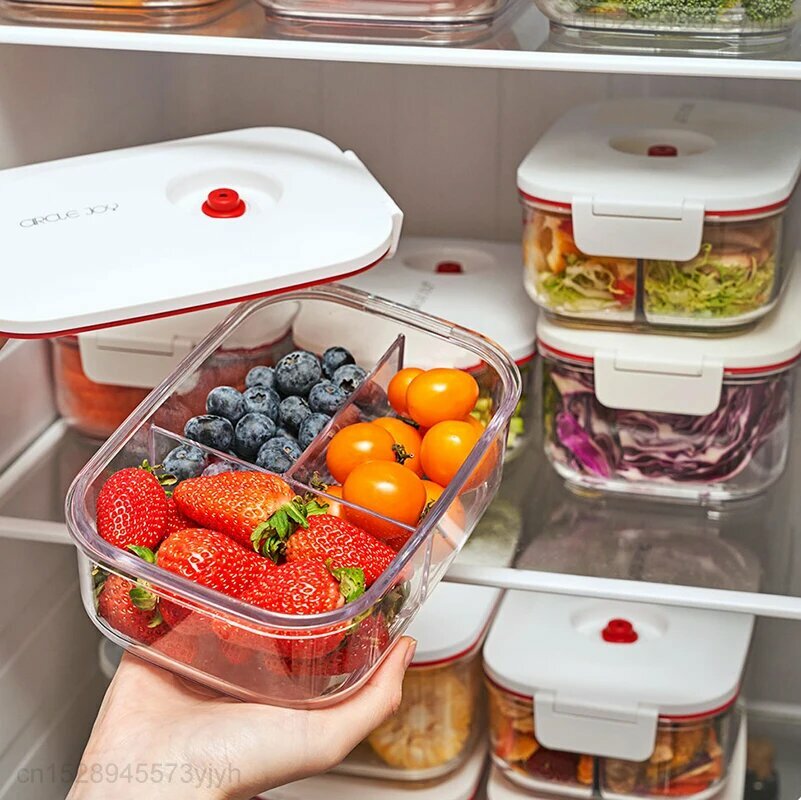 Изображение Youpin Circle Joy антибактериальный интеллектуальный вакуумный ланч-бокс для хранения свежести микроволновая печь контейнер для обеда коробка для хранения свежих продуктов, 1.3L Single Grid