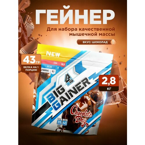 Гейнер BIGSNT BIG GAINER 2.8 кг. для набора мышечной массы и веса, высокобелковый коктейль