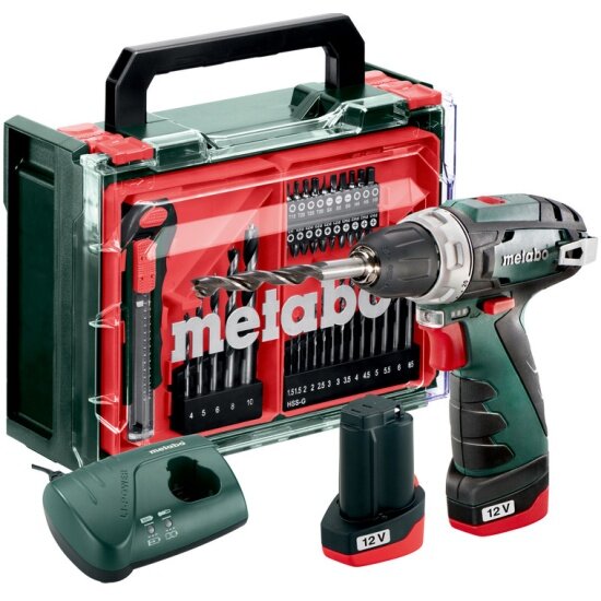 Дрель-шуруповерт аккумуляторная Metabo PowerMaxx BS Basic SET (600080710)
