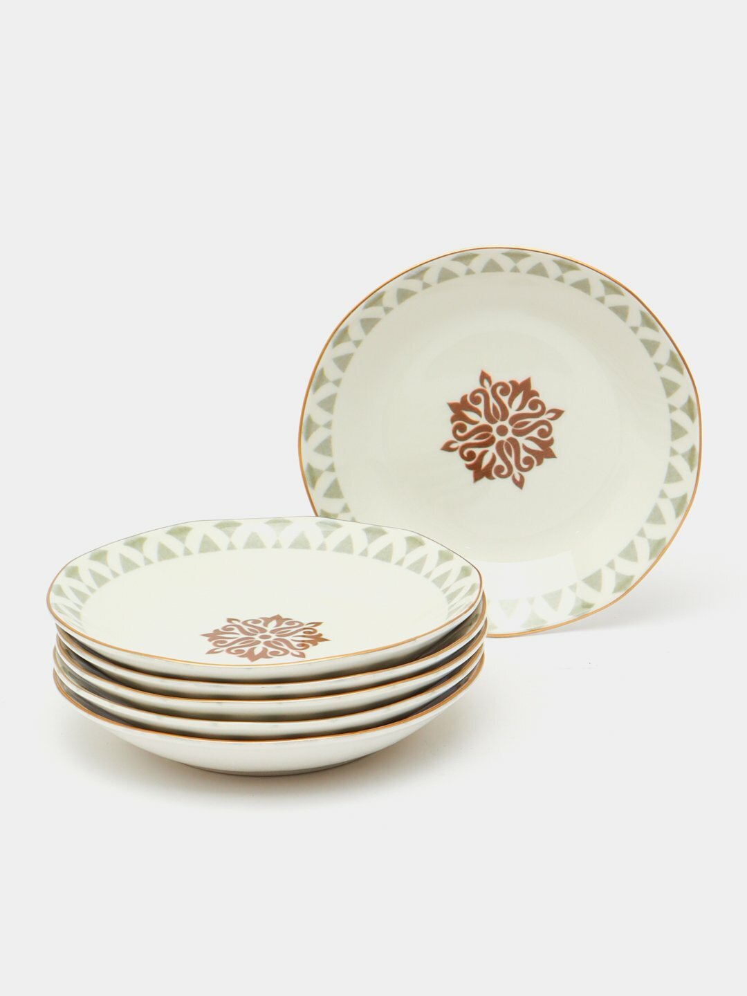 Набор фарфоровых тарелок, 11106,24 предмета O. M. S, Желтый — фото 1