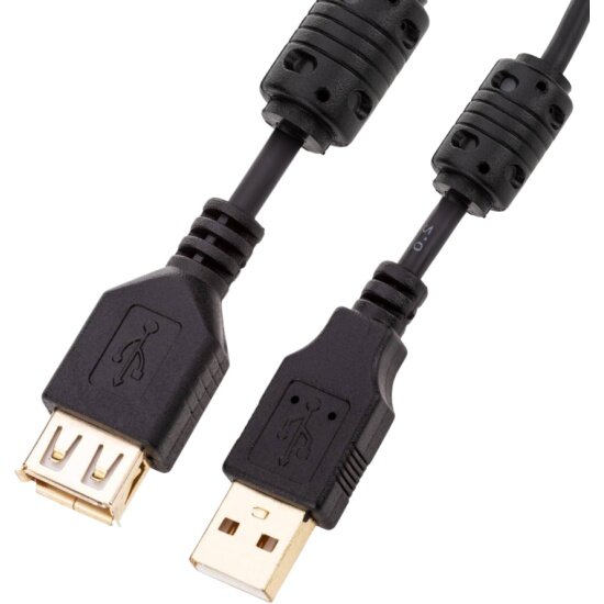 Кабель 5BITES UC5011-030A EXPRESS USB2.0 / AM-AF / FERRITES / 3M / BLACK