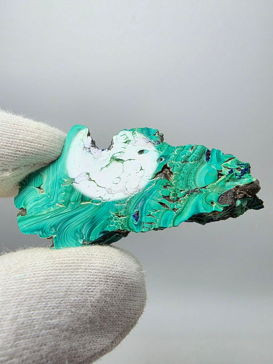 Малахит (полированный) 46 мм, 14 г, Россия, Западная Сибирь — фото 1