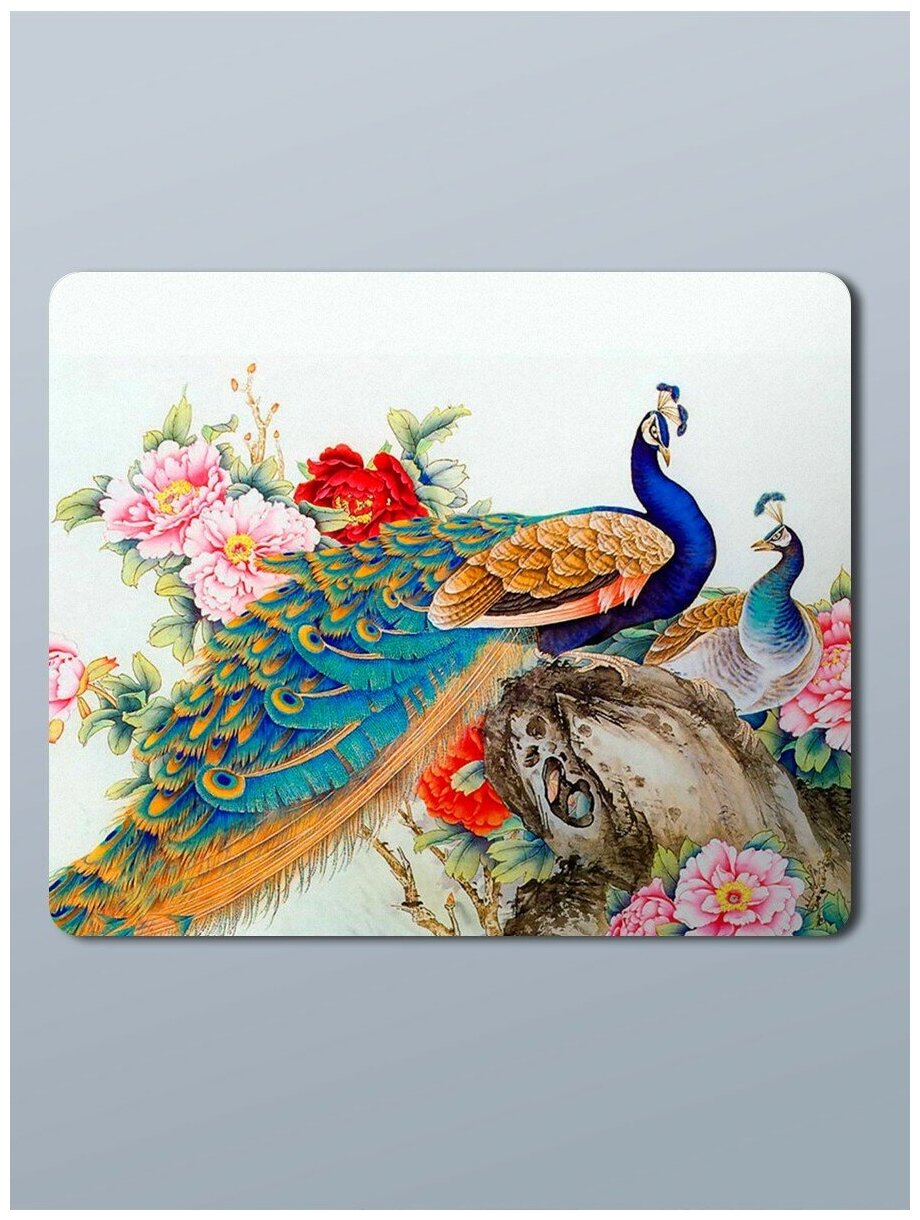 Коврик для мыши с принтом Китайская живопись Гохуа Азия - 6601
