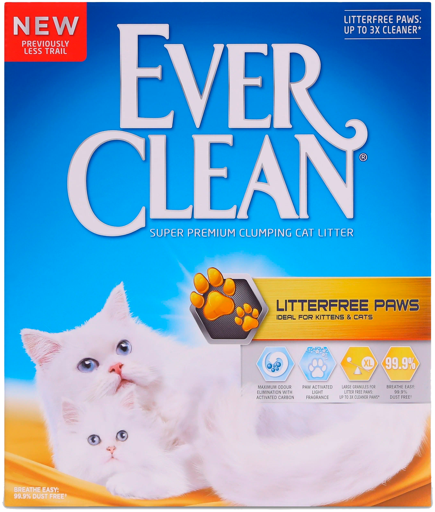 Комкующийся наполнитель Ever Clean Litter Free Paws (Less Trail) 10 л/10 кг