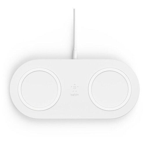 Беспроводное зарядное устройство Belkin сдвоенное, 10Вт с адаптером, белый (WIZ002vfWH)