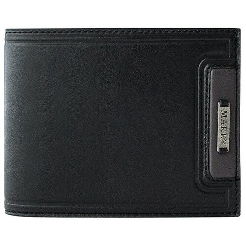 фото Мужской кожаный кошелек makey «black» 042-08-47 цвет черный