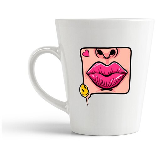 фото Кружка-латте coolpodarok илюстрация губы смайл