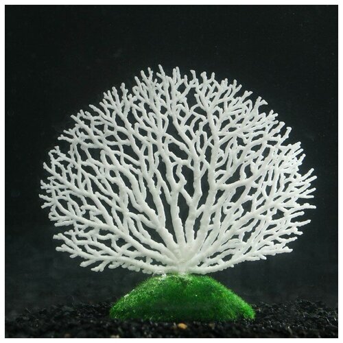 Декоративный коралл Горгонария силиконовый, светящийся, 4,5 х 14 х 14 см, белый./В упаковке шт: 1