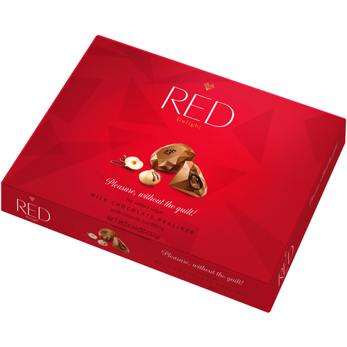 Шоколад молочныйс ореховой начинкой RED DELIDHT, 132 г