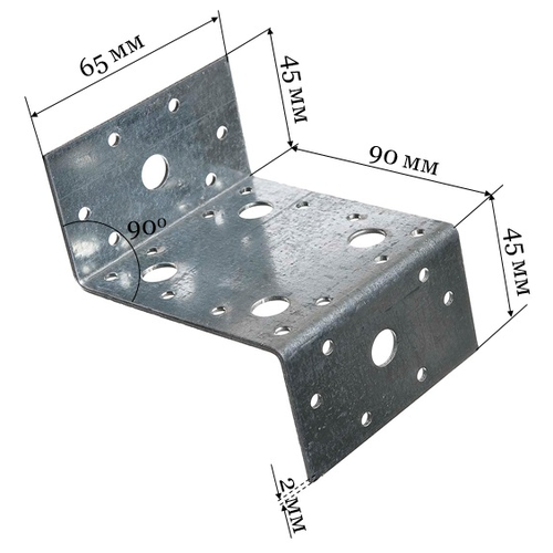 уголок z образный оцинкованный 45x90x45x65x2 Уголок Z-образный (20шт) оцинкованный 45x90x45x65x2