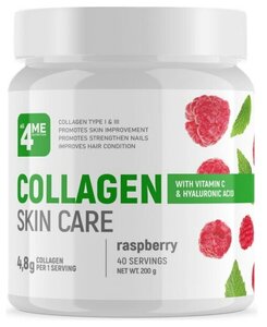 Фото 4Me Nutrition Collagen Skin Care +vitamin C+ Hyaluronic Acid 200 г Малина