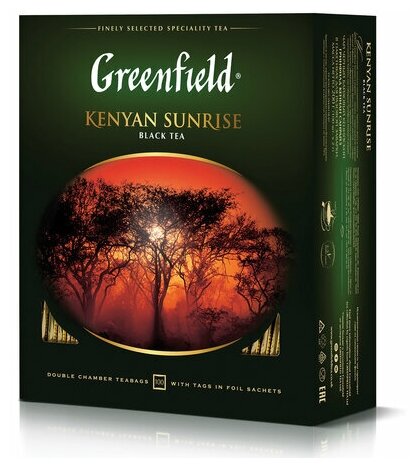 Чай Greenfield "Kenyan Sunrise", черный, 100 фольг. пакетиков по 2г - фотография № 12