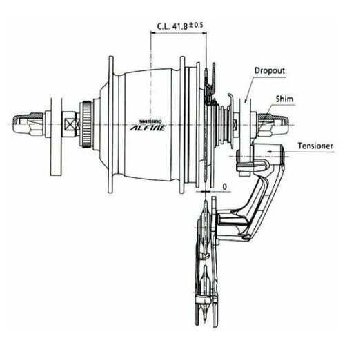 Натяжитель цепи Shimano Alfine CT-S500 серебристый