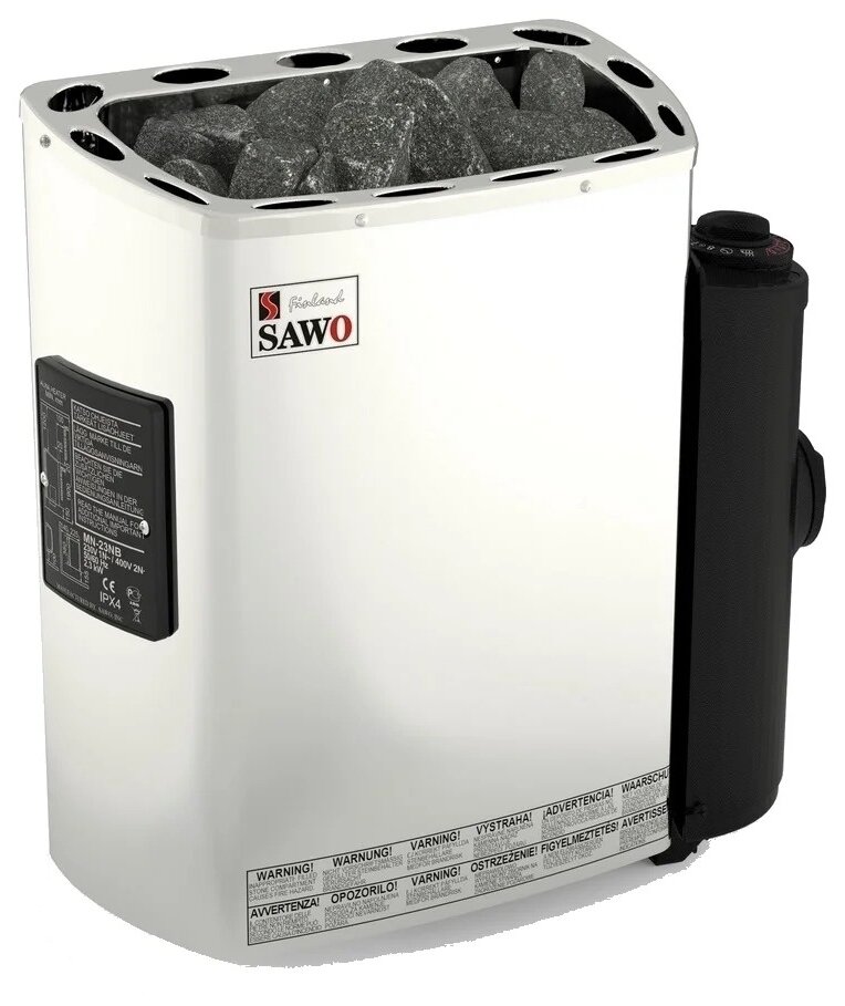 Электрическая печь SAWO MINI MN-36NB-Z (3,6 кВт, встроенный пульт, внутри оцинковка, снаружи нержавейка)