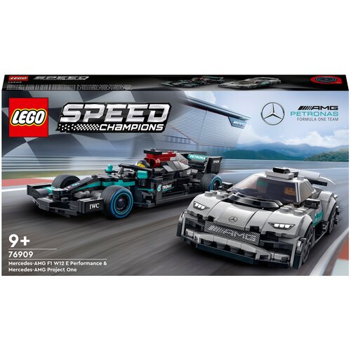 конструктор lego speed champions 76909 mercedes amg f1 w12 e performance и mercedes amg project one 564 дет Конструктор LEGO Speed Champions 76909 Mercedes-AMG F1 W12 E Performance и Mercedes-AMG Project One, 564 дет.