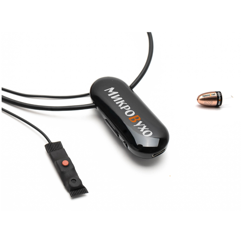 Капсульный микронаушник Premium и гарнитура Bluetooth PRO с выносным микрофоном, кнопкой подачи сигнала, кнопкой ответа и перезвона