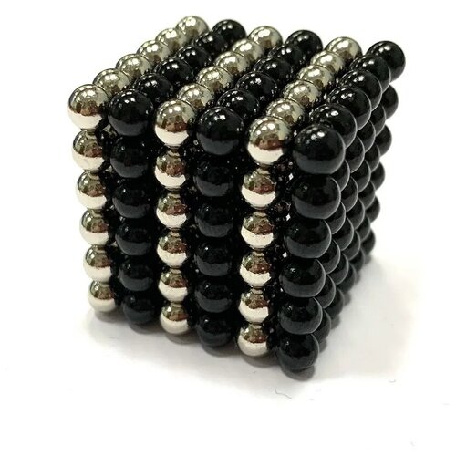 Магнитные шарики Неокуб D5 мм двухцветный (черный-серебристый)