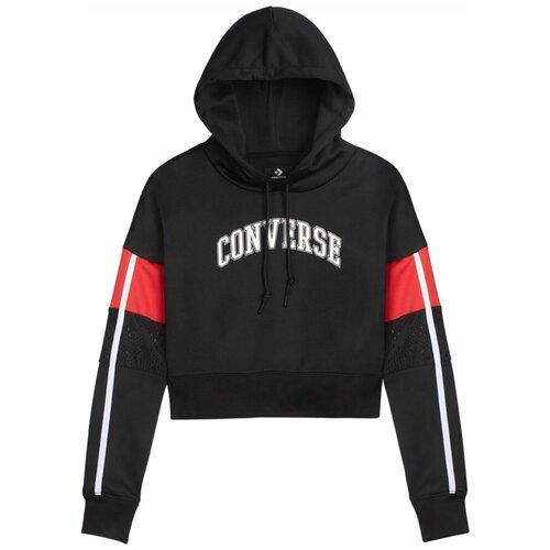 Толстовка женская Converse Basketball Mashup Mid Hoodie 10008405001 с капюшоном черная (L)