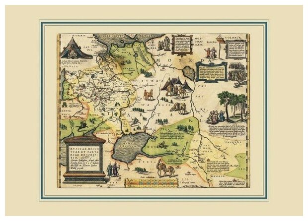 Карта России, Московии и Тартарии Дженкинсона, 68х48 см