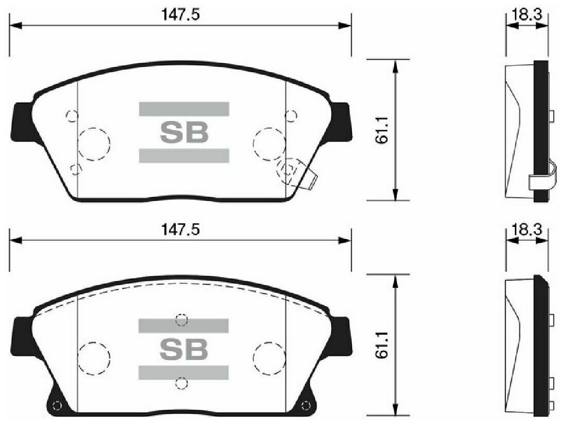 Колодки торм дисковые Hi-Q CHEVROLET ORLANDO 12- (D1467)