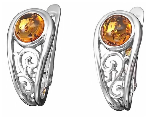 Серьги Amberprofi, серебро, 925 проба, янтарь