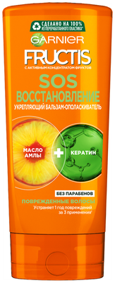 GARNIER бальзам Fructis SOS Восстановление Укрепляющий для поврежденных волос, 200 мл