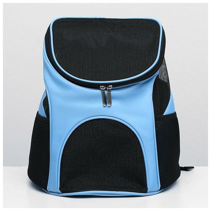 Рюкзак для переноски животных, 31,5 х 25 х 33 см, голубой 5266376 - фотография № 7