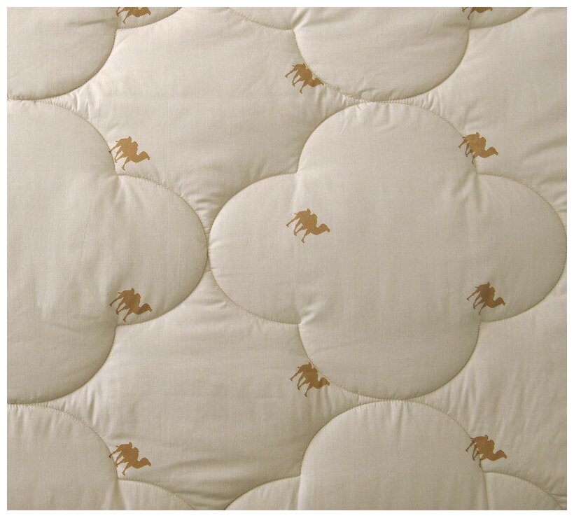 Одеяло 1.5 спальное (140х205 см) тик Верблюжья шерсть всесезонное ОИ - фотография № 2