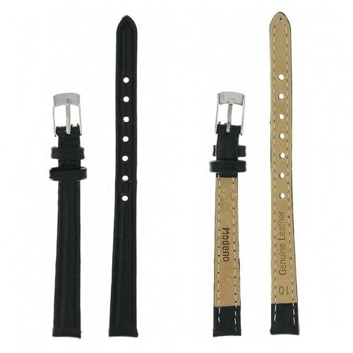 фото Ремень для наручных часов modeno. 10 мм. черный матовый.