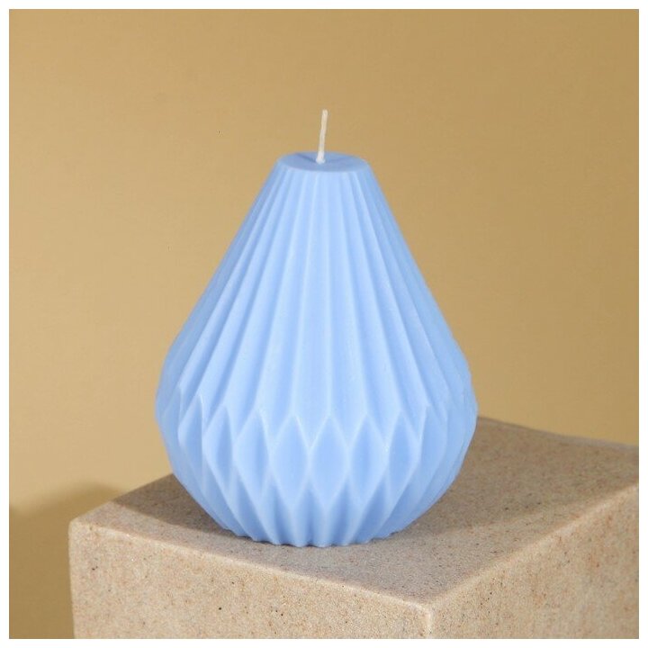 Свеча интерьерная "Оригами", голубая, 6 х 8 см 7743462