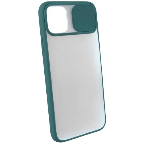 Защитный чехол с защитой камеры для iPhone 11 Pro Max / на Айфон 11 Про Макс / бампер / накладка на телефон Темно-зеленый чехол накладка gresso smart tpu для iphone 13 pro темно зеленый