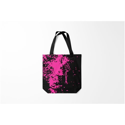 фото Сумка-шоппер / 40х40 см / аниме / love anime розовые кляксы на черном burnettie