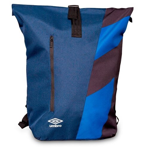 Спортивный рюкзак Umbro Team Training Rolltop Bag с откидывающейся верхней частью и одним отделением. Большой рюкзак Umbro для тренировки передним карманом на молнии, сине-черный, 29 литров, 52 х 30 х 19 см