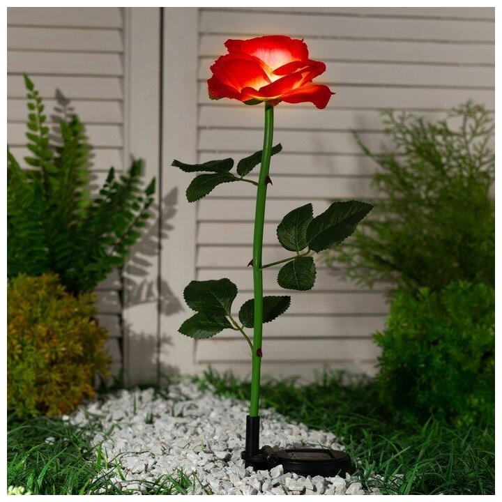 Luazon Lighting фонарь садовый на солнечной батарее Роза светодиодный