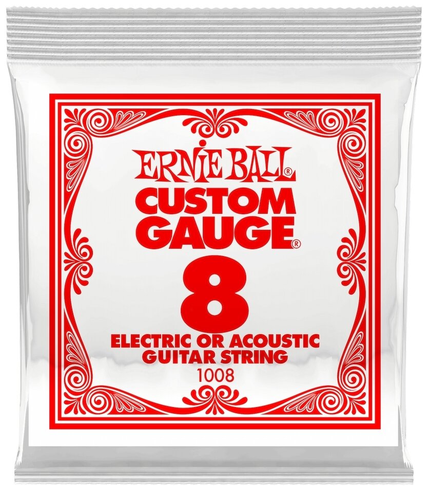 ERNIE BALL 1008 Plain Steel .008 - Струна одиночная для акустической и электрогитары