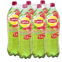 Чай Lipton Зеленый Земляника и Клюква, ПЭТ, 1.5 л, 6 шт.