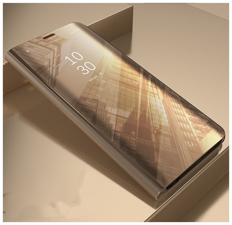 Чехол-книжка Чехол. ру для Samsung Galaxy A7 (2018) SM-A750FN/ DS с дизайном Clear View Cover с полупрозрачной пластиковой крышкой с зеркальной пове.