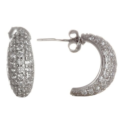 Серебряные серьги 'Номи' с фианитами