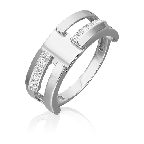 PLATINA jewelry Кольцо из белого золота 585 пробы с фианитом 01-5679-00-401-1120, размер 16,5