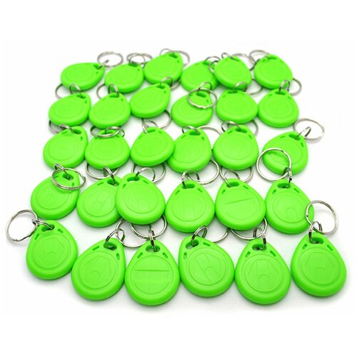 Набор не перезаписываемых брелоков ATIS RFID KEYFOB EM Green, формат EM-Marine с кольцом (30 шт.)